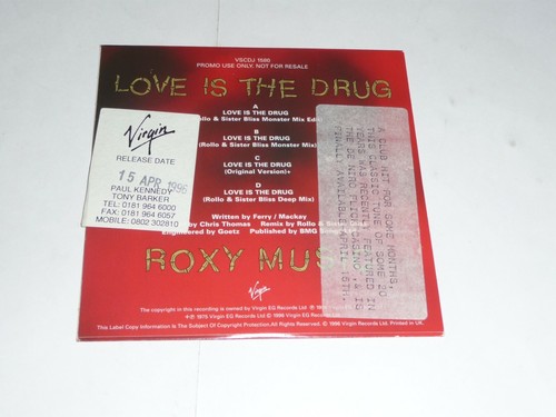 Roxy Music - Love is the drug (PROMO CD Single) - Picture 4 of 4