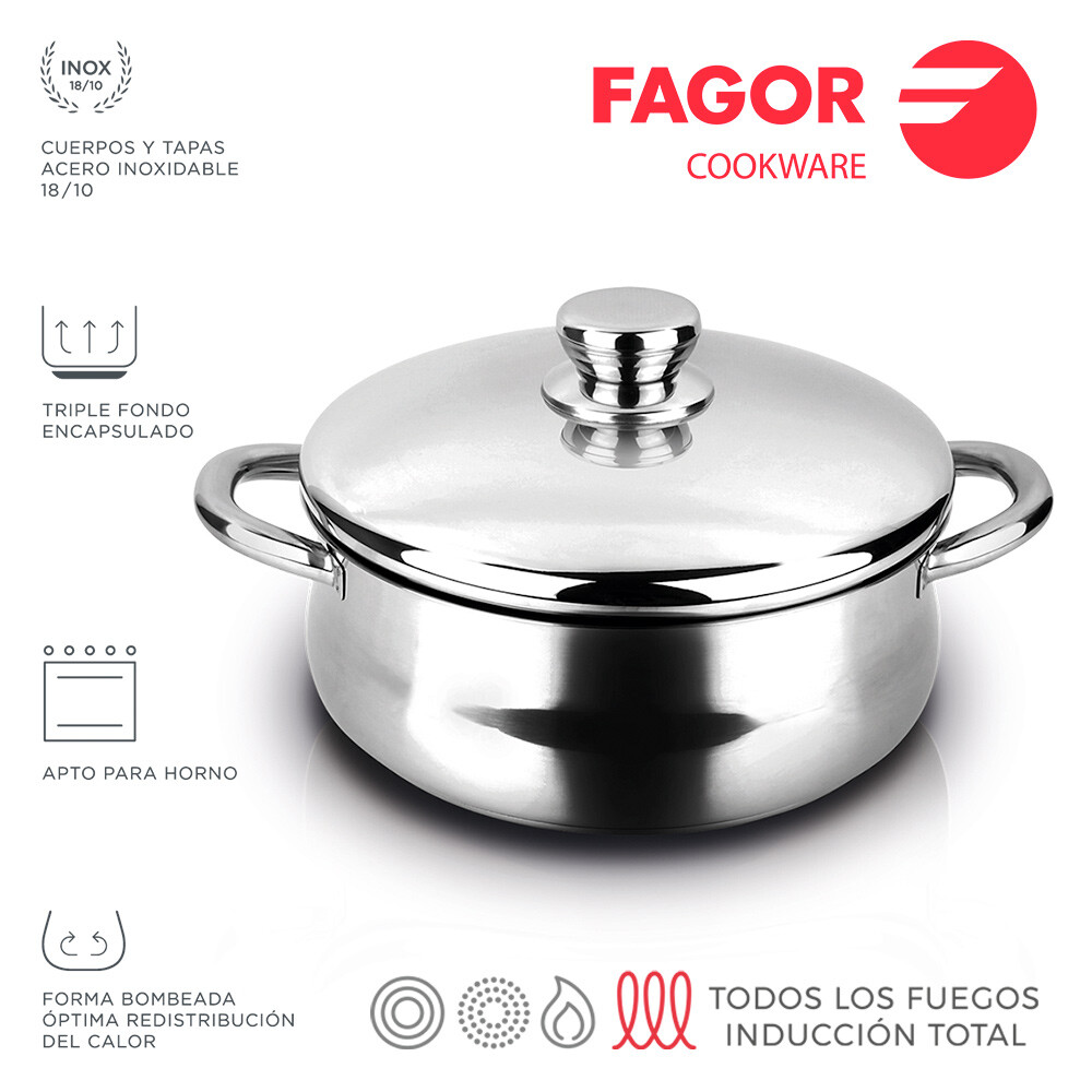Fagor 81Pxfgccsi4 - Cacerola Fagor Silverinox 24Cm En Oferta E3/78601 Cacerola Inox Silverinox + Tapa Acero Inoxidable 18/10 Fagor Ø24X10Cm