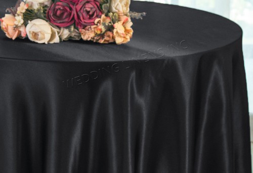 Wedding Linens Inc. 108" Premium Satin Tablecloths Round Tablecloths - Picture 10 of 57