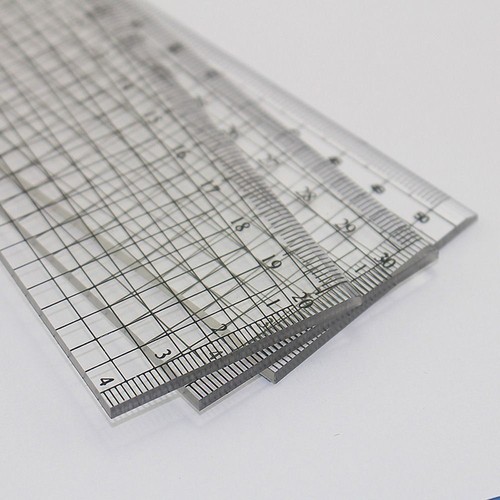 PVC Grid Transparent Ruler Board 20 30 50cm Straightedge Measuring Supplies - Picture 11 of 15