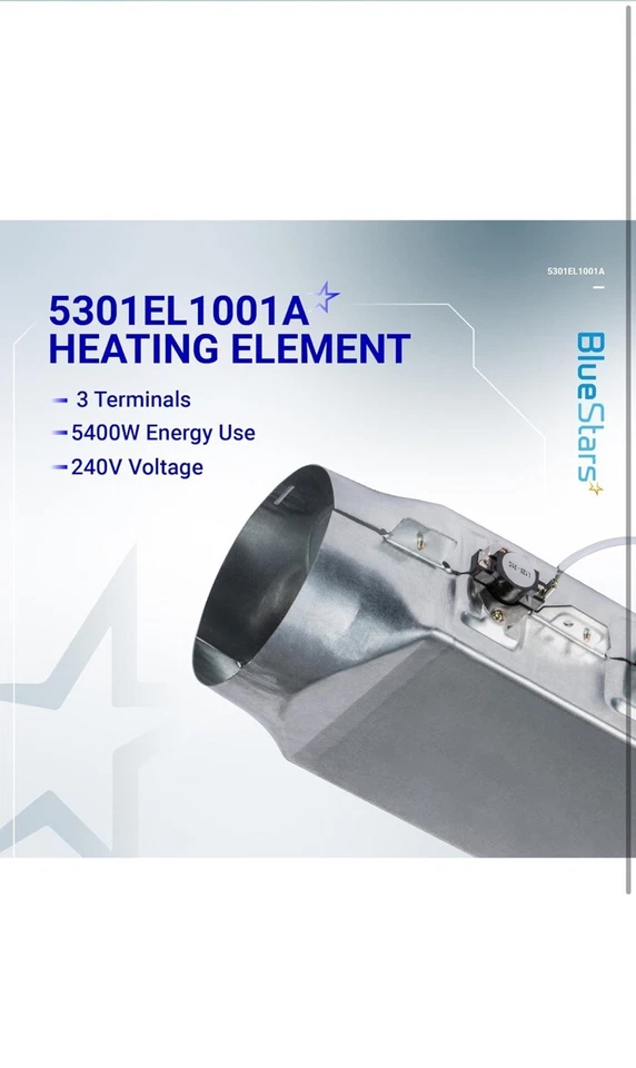 Conjunto de elemento calefactor secadora BlueStars 5301EL1001A Foto 4 de 4