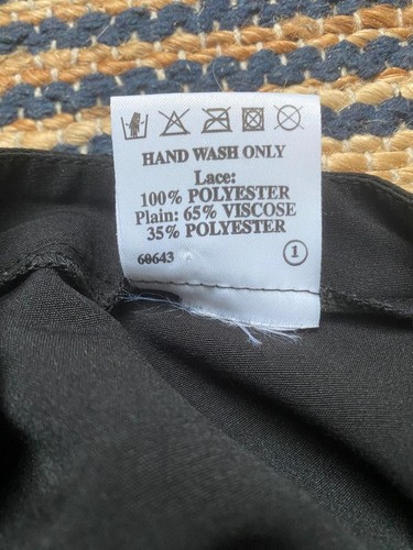 Vintage Black Lace Button Blouse Size 14 - Picture 6 of 6