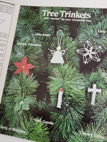 Christmas Macrame Holiday 2 3 Santa Decoration Ornament Patterns Booklet Lot Vtg - Picture 9 of 11