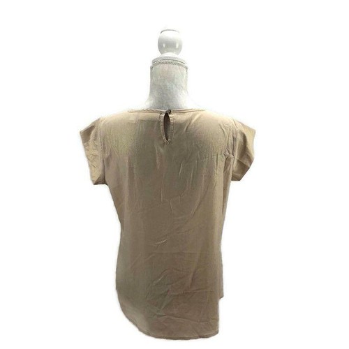 Chico’s Women's Top Blouse Metallic Gold Keyhole Back Side Slits Lightweight S - Picture 5 of 7