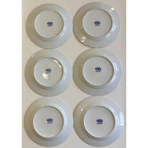 6 Vintage ST Koi Fish 10.25" Ceramic Dinner Plates Blue White Asian Carp Asia - Picture 4 of 4