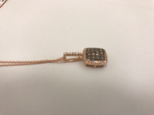 EFFY Diamond Cluster 14k Rose Gold Pendant Necklace 18” TCW .58 W/shipping - Bild 8 von 12