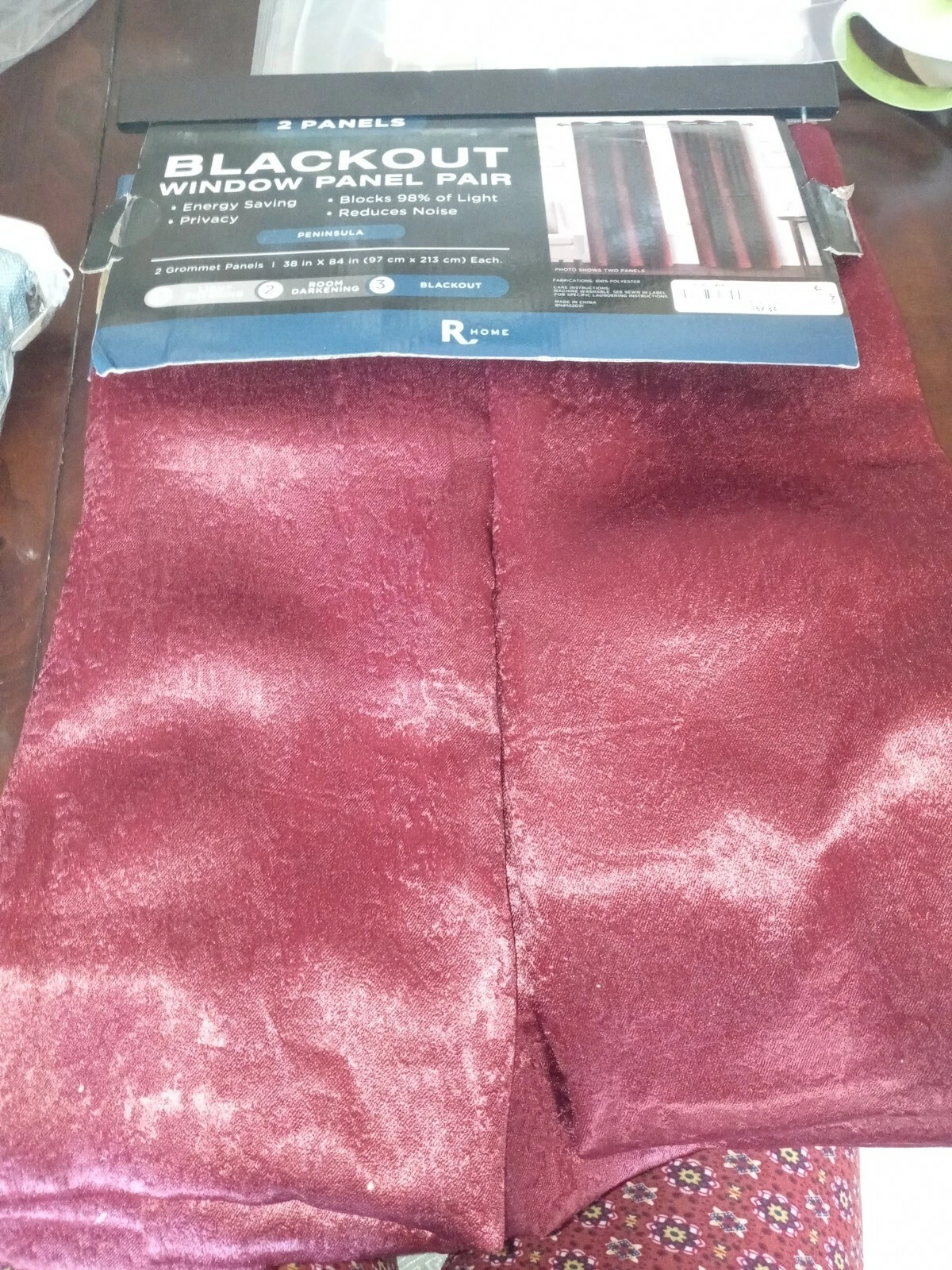 Blackout Window Panel Pair Burgandy 76 X 84