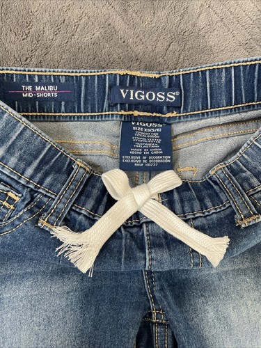 VIGOSS Jean Shorts Toddler Girls XS 5/6 The Malibu Mid-shorts Blue Denim Pullon - Picture 2 of 8