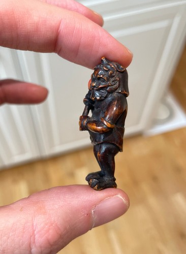 Antique Japanese carved boxwood Netsuke of a Oni Demon, 19th century, Meiji RARE - Picture 4 of 10