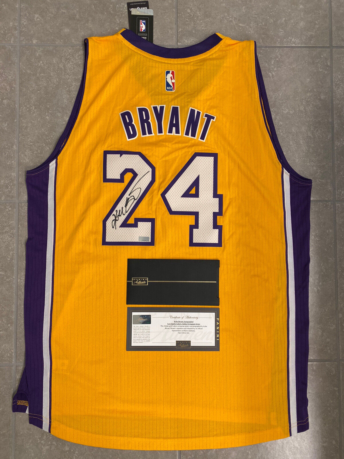 Kobe Bryant Los Angeles Lakers Autograph Signed Framed Authentic Stat Jersey Limited Edition Numbered 4 Picture Sude Matted Gold Upper Deck Authentiated Certified at 's Sports Collectibles Store