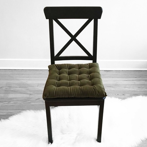  15 Zoll Quadratisch getuftete Plüsch Stuhlauflage/Kissen Küche Barhocker Esszimmer Raffhalter - Bild 63 von 181