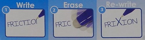 2 x Pilot FriXion Ball Clicker Erasable Pen 0.5mm Blue Made in Japan - Picture 2 of 3