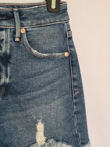 Good American Womens Shorts Size 00/24 Denim Jean Distressed Cut-offs Blue - Picture 5 of 13