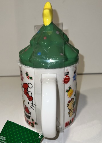 Hello Kitty Holiday Keramiktasse Weihnachtsbaumdeckel 2 Stück 18 Unzen grün bunt Neu mit Etikett - Bild 15 von 24