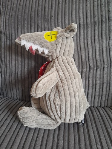 Les Deglingos The Wolf 11” Plush Soft Toy Teddy Grey Red Tie Kids Novelty - Picture 4 of 7