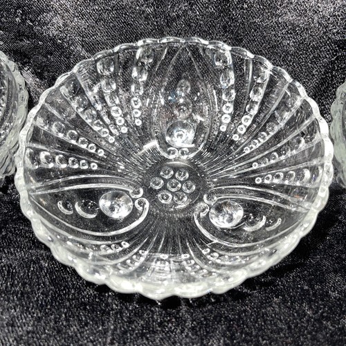 Vintage Anchor Hocking Clear Hobnail Swirl 3 Footed Candy Dish/Bowl Lot Of 3 - Picture 5 of 11