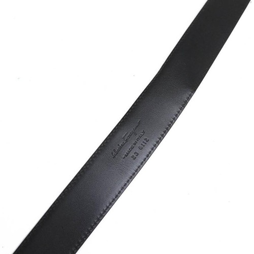 Salvatore Ferragamo Belt Nubuck Suede Leather Gancini Hardware Black Size 85 - 第 6/8 張圖片