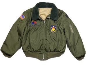 Vintage Us Army Sherpa Forrado Full Zip Bombardeiro Jaqueta De Voo média 164th Infantaria | eBay