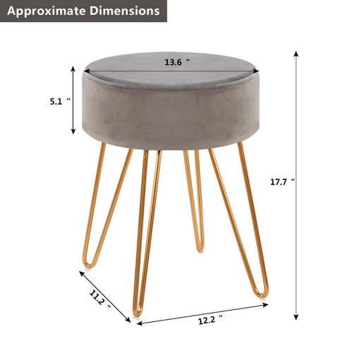 Duhome Modern Makeup Vanity Stool, Small Vanity Chair Velvet Ottoman Stool Pink - Picture 33 of 59