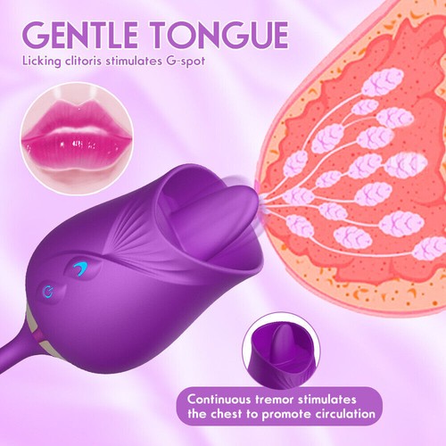 Oral Clit Licking Vibrator G-Spot Telescopic Dildo Adult Sex Toys for Women - Picture 8 of 11