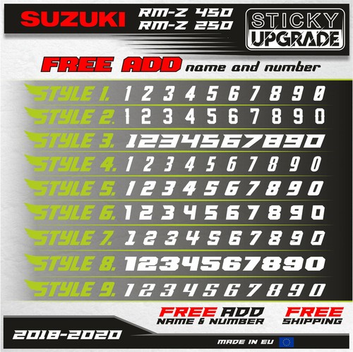 Suzuki RMZ 450 2018 2019 2020 Stickers Set RMZ 250 2019 2020 Decals Graphics Kit - Picture 8 of 8