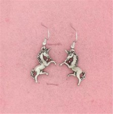 ENGLISH PEWTER - UNICORN - EARRINGS FANTASY HORSE