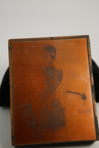 Vintage Antique Metal Printing Plate Masonic Wood Block Photo Negative - Picture 7 of 7