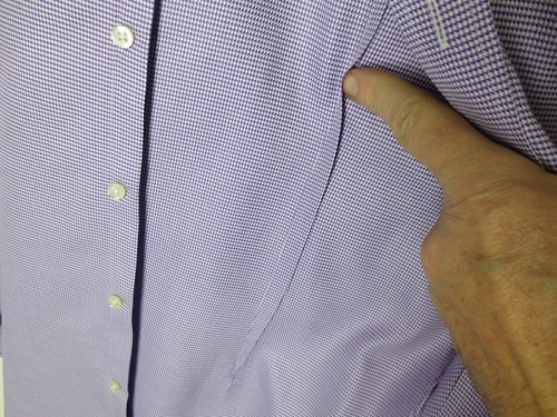 Etro SPA 41 Shirts set of two slim Italian Excellent! Blue stripe/ purple check - Picture 10 of 10