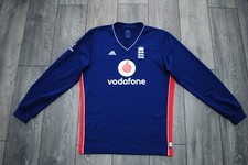 ADIDAS ENGLAND CRICKET NATIONAL TEAM LONG SLEEVE SHIRT JERSEY 2008 MENS MEDIUM