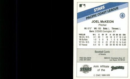 1988 CMC Las Vegas Stars - You Pick 1! - AAA San Diego Padres - Picture 29 of 65