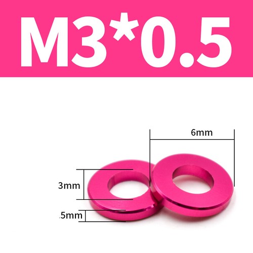 Alu eloxiert M3 M4 M5 M6 M8 M10 metrisch bunt Flachscheibe Distanzdichtung - Bild 55 von 137