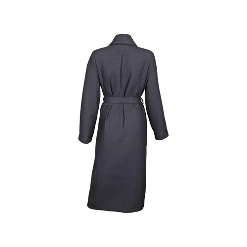 Shawl Collar Waffle Dressing Gown with Coloured Piping, Below Knee Robe - Picture 17 of 27