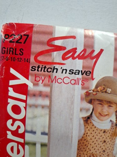 Jumper Dress Petticoat Girls 7-12 McCalls 227 Sewing Pattern Stitch N Save P227 - Picture 3 of 7