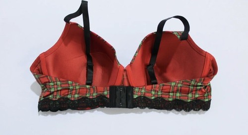Adore Me Women's Padded Lace Trim Checkered Push Up Bra RH7 Multi Size 30A NWT - Picture 2 of 2