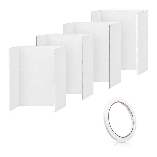 4 Pcs Trifold Poster Board Comes with Sticky Accessories,Corrugated7069