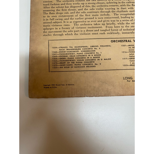 Fritz Malachowsky Tschaikowsky Violin Concerto in D Major Opus 35 LP Album 1952 - Picture 4 of 4