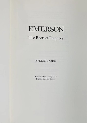 Princeton Legacy Library: Emerson : The Roots of Prophecy by Evelyn Barish... - Bild 2 von 10