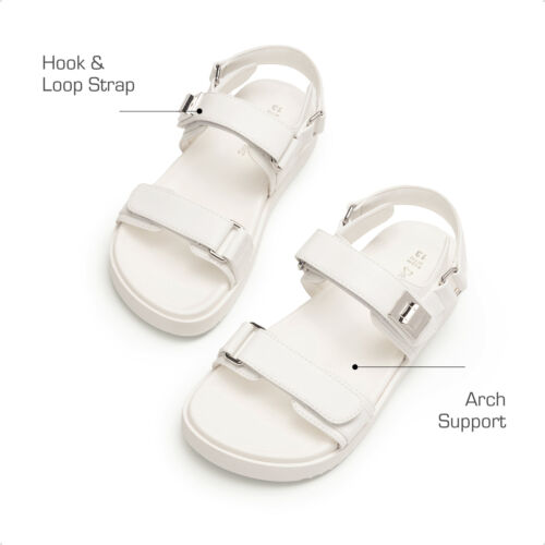 Girls Sandals Casual Open Toe Two Strap Sandals Hook & Loop Little Kid/Big Kid - Picture 31 of 38