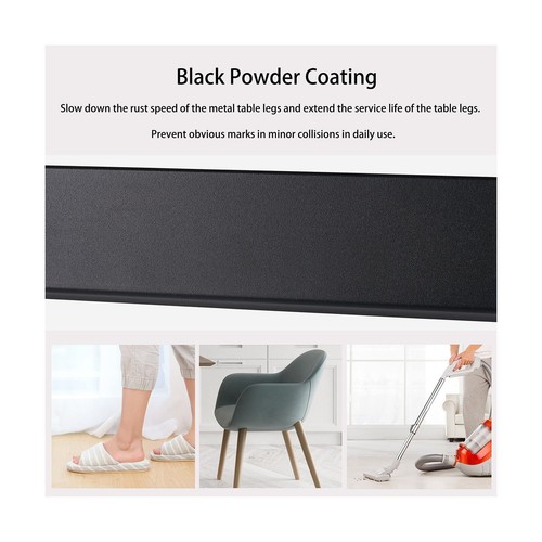 Heavy Duty Metal Table Legs,Square Tube Iron,28"H x 17.7"W,for Desk&Dining Table - Picture 6 of 8