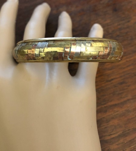 Pulsera vintage, hallazgo patrimonial, mezcla de metales y diseño de tejido - Imagen 4 de 12