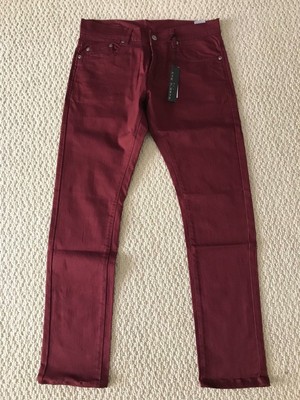 red stretch skinny jeans