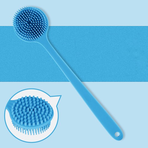 Back Scrubber Scrub Long Handle Shower Body Bath Brush Silicone Massage Brush - Picture 15 of 43