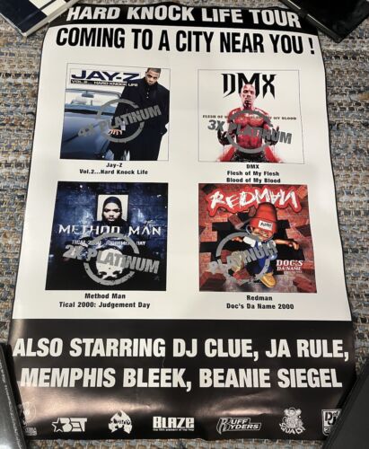 SELTENES HARD KNOCK LIFE TOUR 1999 DEF JAM PROMO POSTER - ORIGINAL - NIE AUFGEHÄNGT
