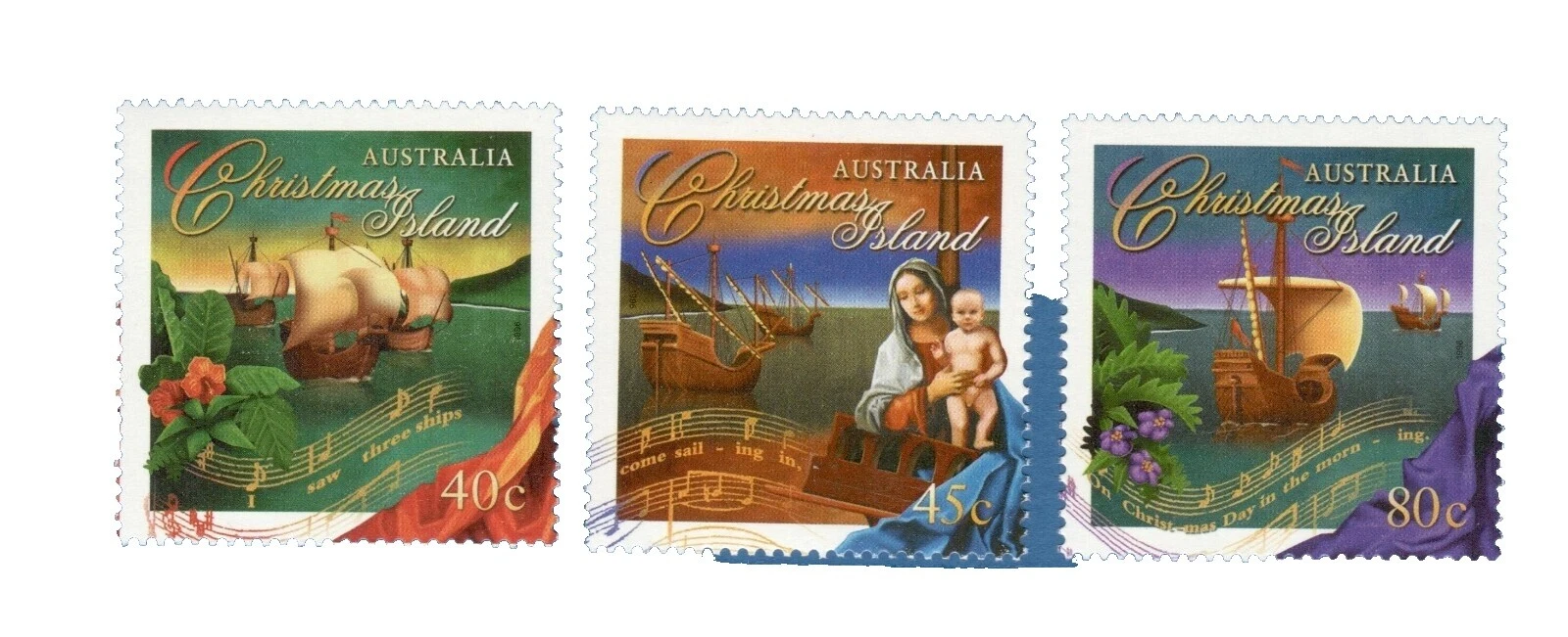 En excelente estado nunca abisagrado/estampillada sin montar o nunca montada de temporada, Navidad estampillas de Estados y Territorios australianos