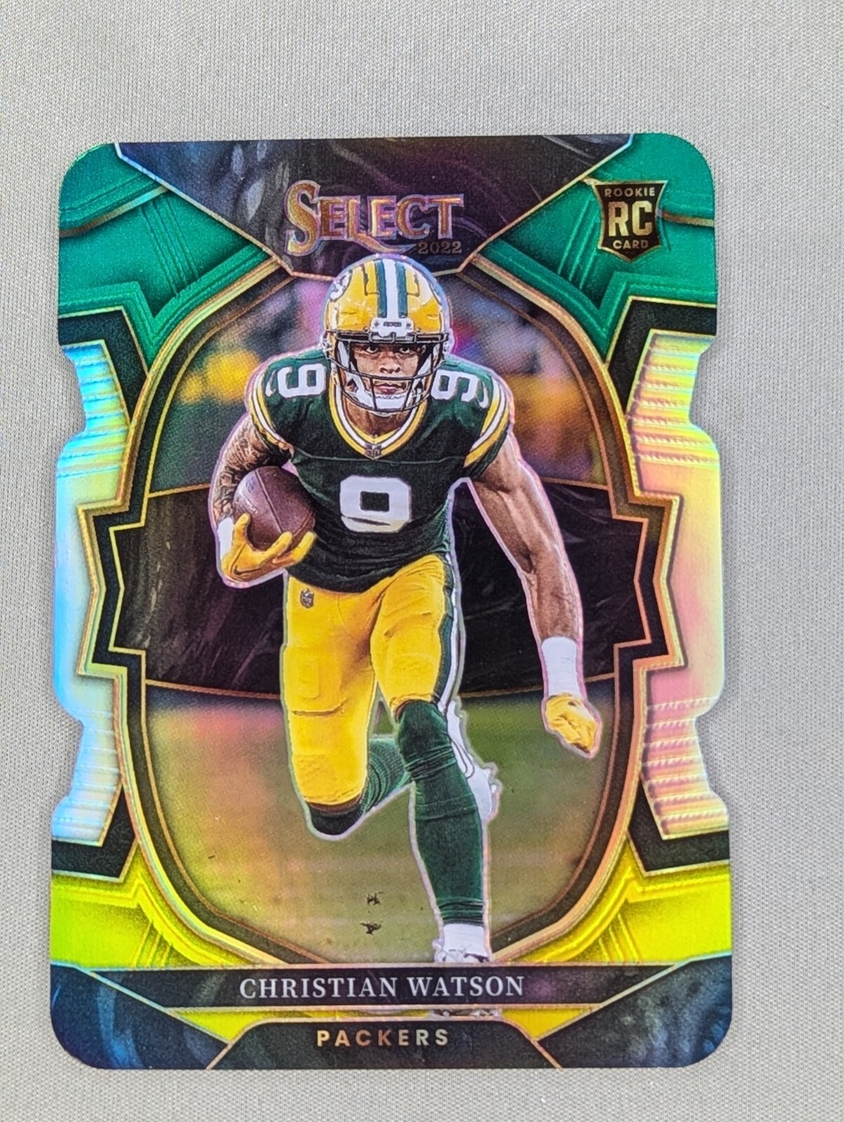 2022 Panini Select - Concourse Green & Yellow Die-Cut #53 Christian Watson (RC)