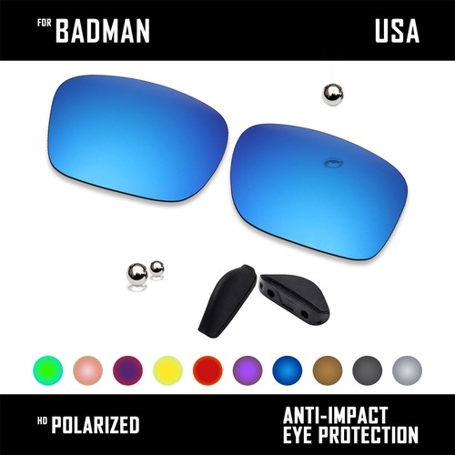 Anti Scratch Polarized Replacement Lens&Rubber Nose Pad for-Oakley Badman OO6020 - 第 1/20 張圖片