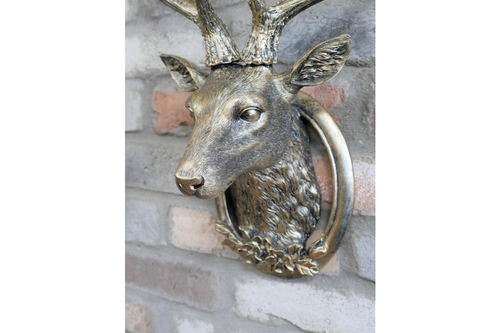 Stags Antlers Head Reindeer Wall Mounted Vintage Gold  Large Sculpture Deer - Picture 8 of 16