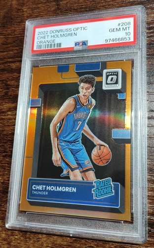 2022 Donruss Optic Chet Holmgren #208 RC Orange /199 PSA 10! LOW POP! ROOKIE! - Picture 1 of 2