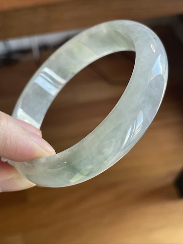 Genuine Grade A untreated Burmese jade bangle 59 Mm Certified - Picture 8 of 21
