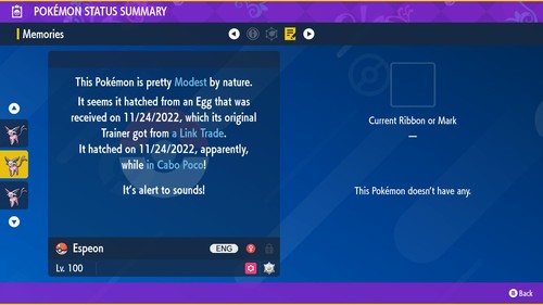 Pokemon Scarlet Violet Ultra Shiny 6IV Espeon - Fast Trade - FREE Masterball - Bild 3 von 3